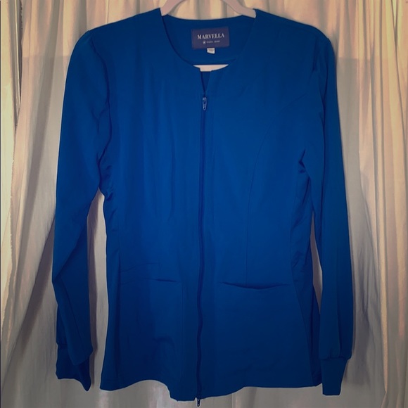 Blue scrub Jacket - Picture 2 of 4